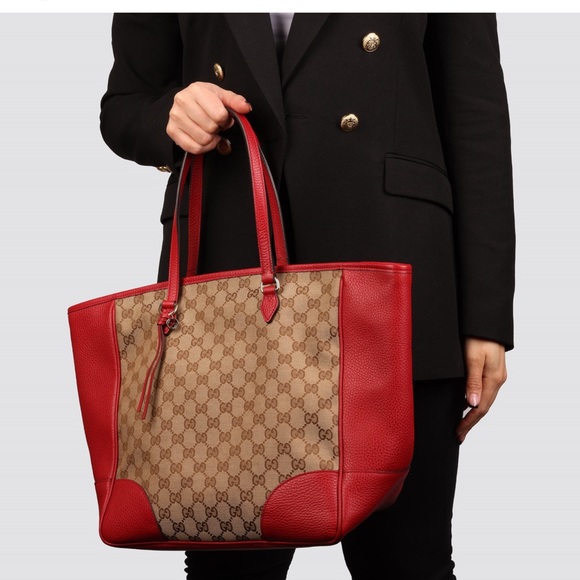 Gucci GG Canvas Red Medium Bree Tote - Picture 3 of 16